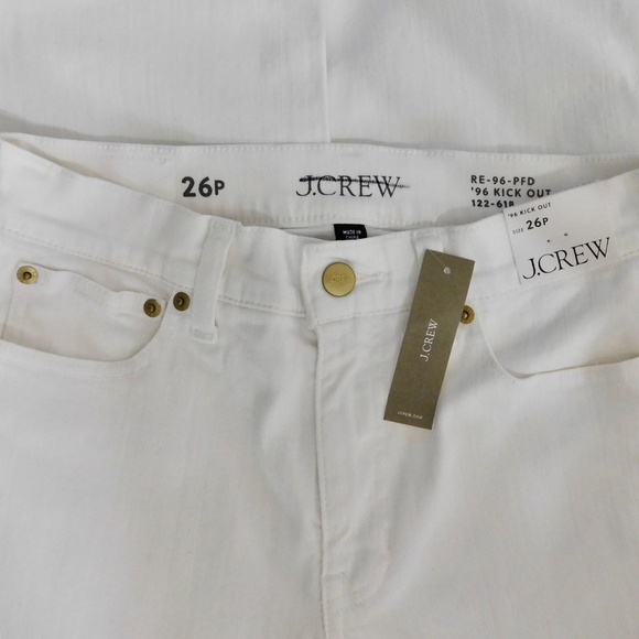 NWT!! J. CREW Petite High-Rise Kickout Jeans Solid White Size 26P 26 Petite - Picture 12 of 16